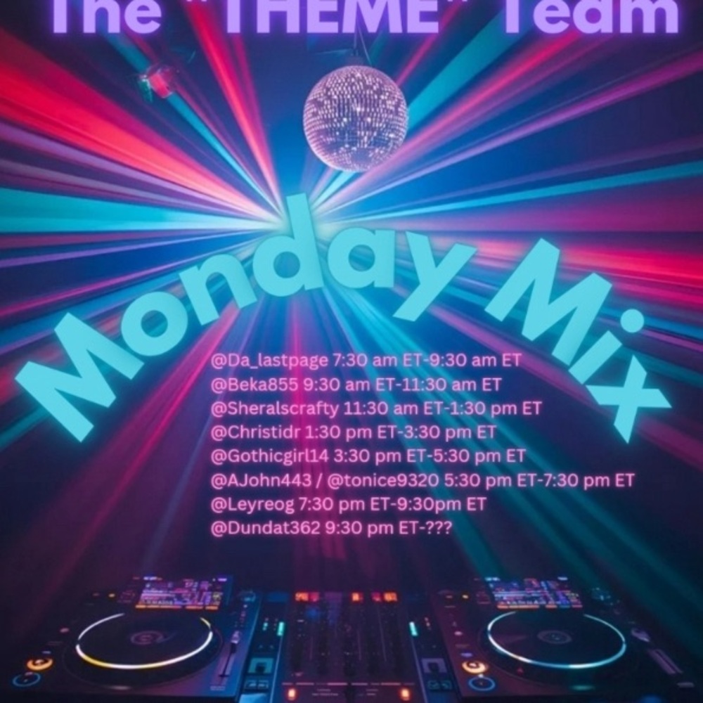 The Theme Team Monday Mix flyer